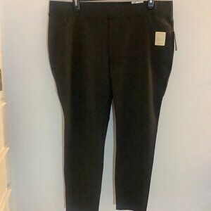 Women St. John's Bay Comfort Stretch Legging Mid Rise 2X Charcoal NWT